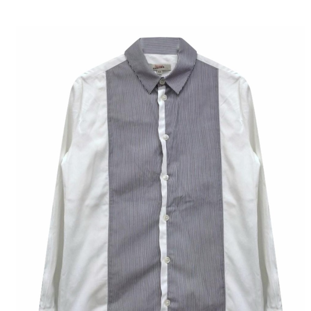 Junior Gaultier white cotton shirt blouse size 14A excellent cond